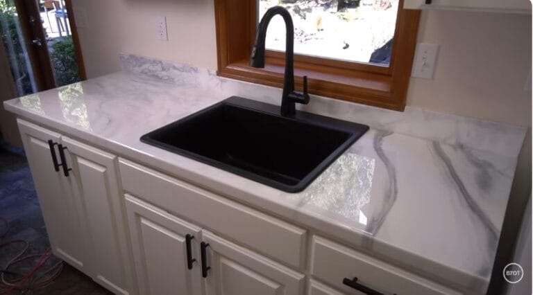 After Kitchen Remodel in Cincinnati OH with White Quartz Countertops