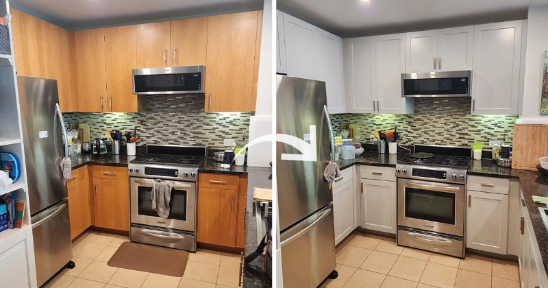 our work 4 Kitchen cabinet refacing after renovation in Cincinnati OH