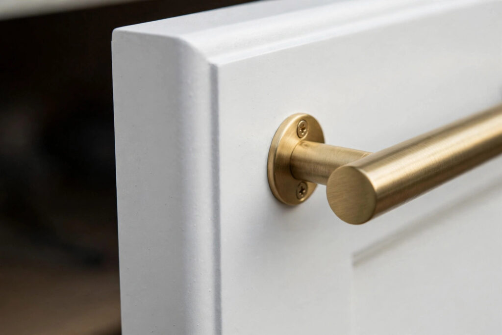 How Long Does Cabinet Painting Last? 1 Close-up of cabinet door edge showing quality paint adhesion Cincinnati